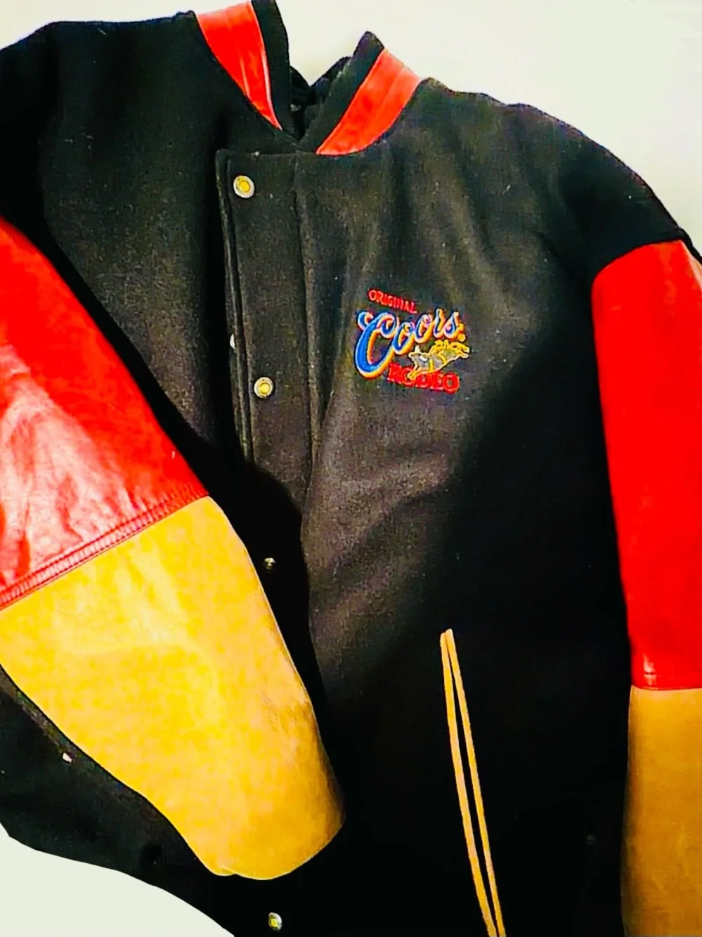 Coors Rodeo Black & Red Varsity Bomber Jacket